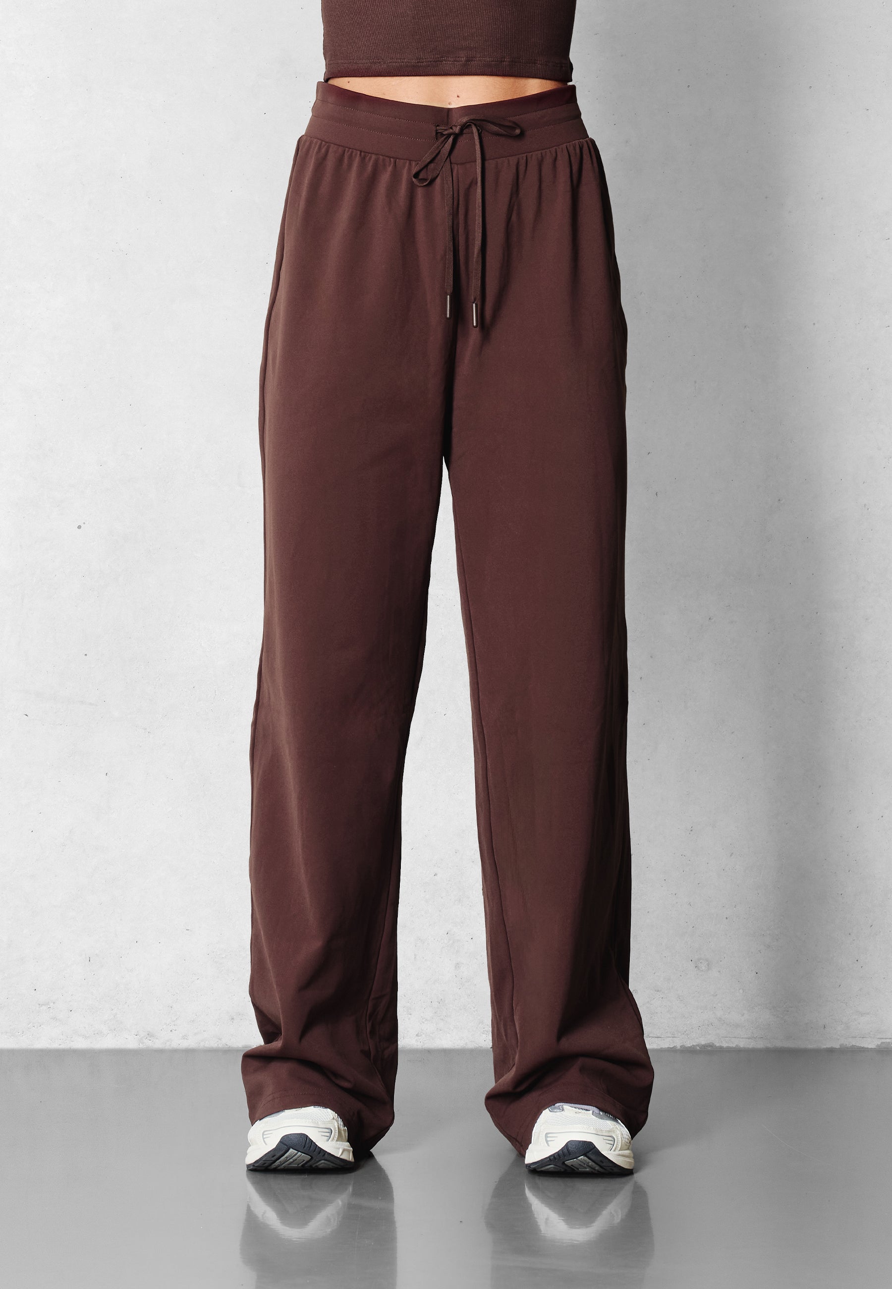 Wide leg soft fleece Pants - Parisian Brown