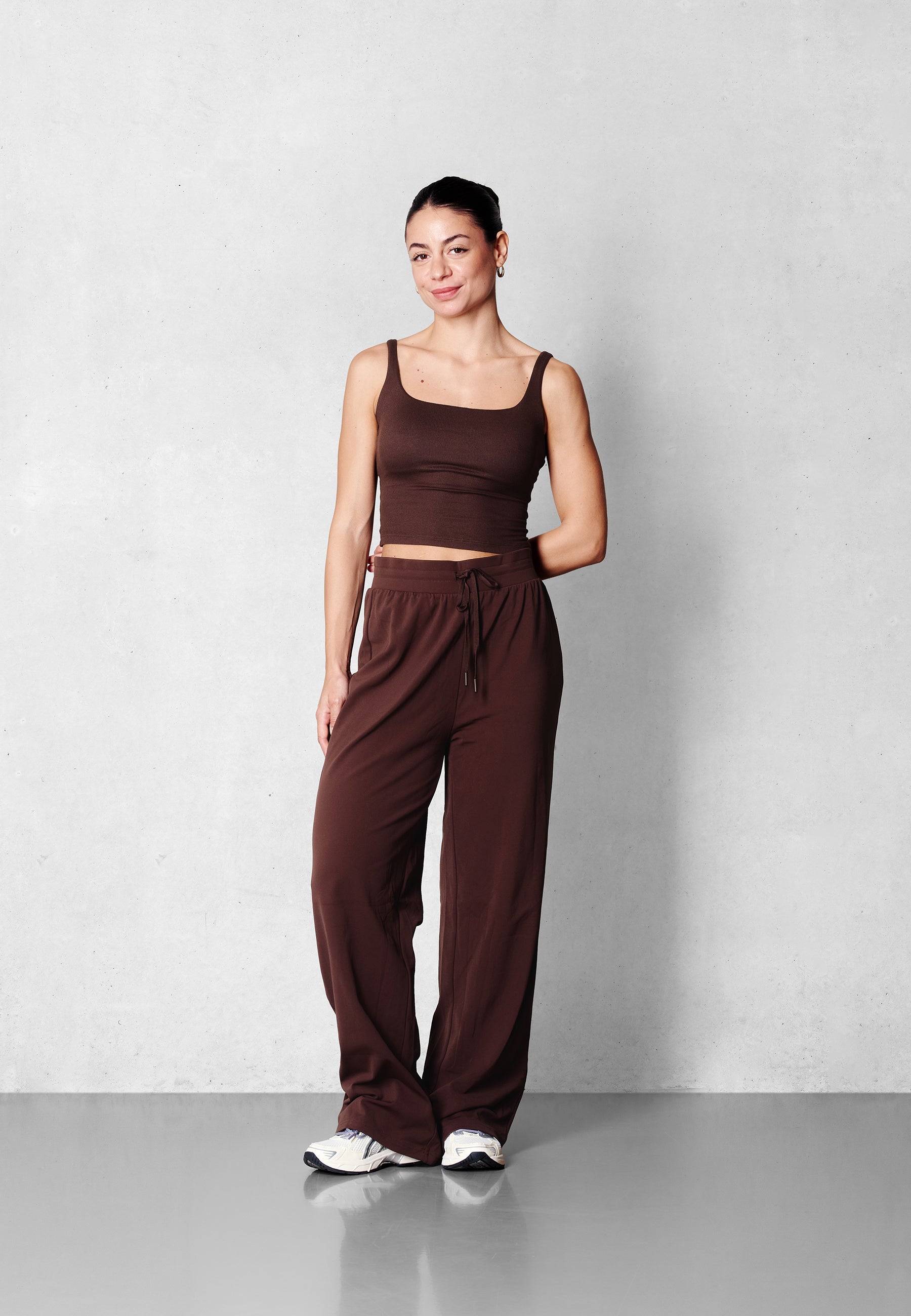 Cropped Rib Tank - Parisian Brown